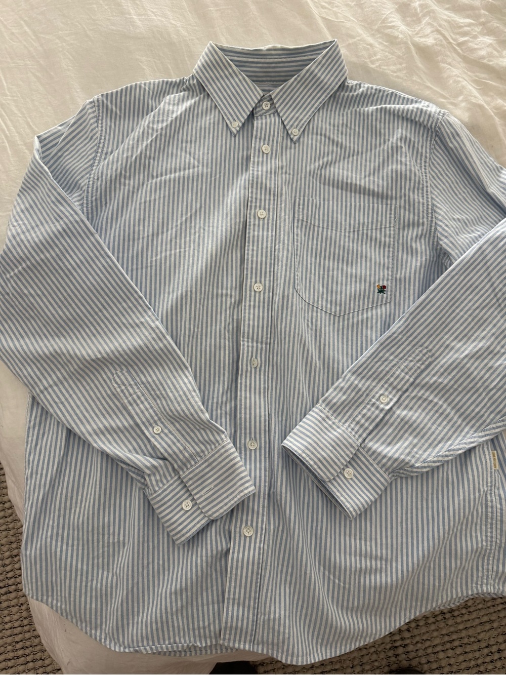AIME LEON DORE - MEN’S Striped Crest Oxford Shirt - XL
